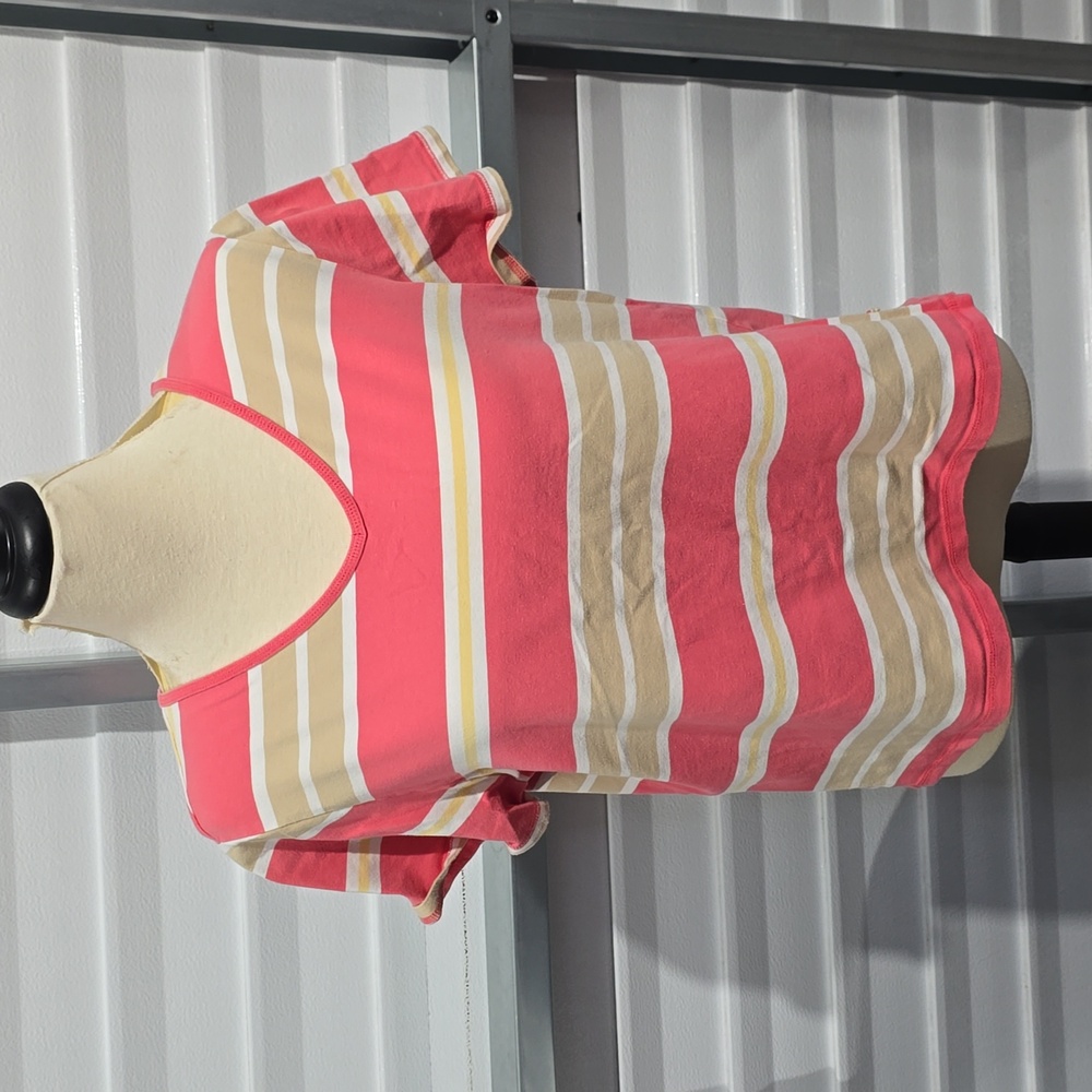 Sag Harbor Pink Cream White‎ Striped Top